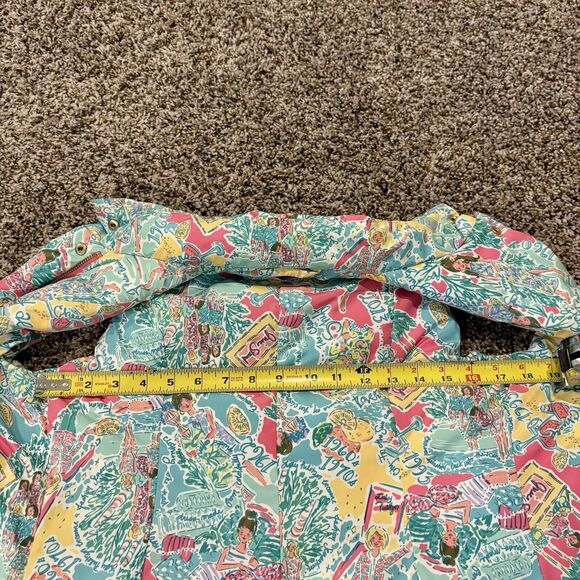 Lilly Pulitzer Lauren Puffer Vest Small In The Beginning Print Down Pockets - Picture 6 of 16